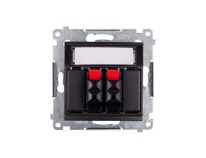 Simon 54 Gniazdo głośnikowe podwójne antracyt DGL32.01/48