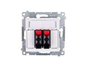 Simon 54 Gniazdo głośnikowe podwójne białe DGL32.01/11