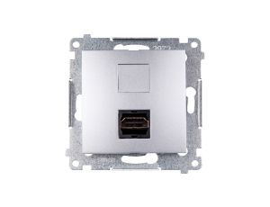Simon 54 Gniazdo HDMI srebrny mat DGHDMI.01/43