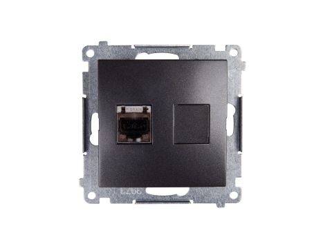 Simon 54 Gniazdo komputerowe pojedyncze RJ45 kat.6 ekranowane z przesłoną antracyt D61E.01/48