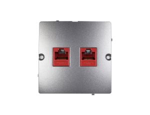 Simon Basic Gniazdo komputerowe podwójne 2xRJ45 kat.5e stal inox BMF52.02/21