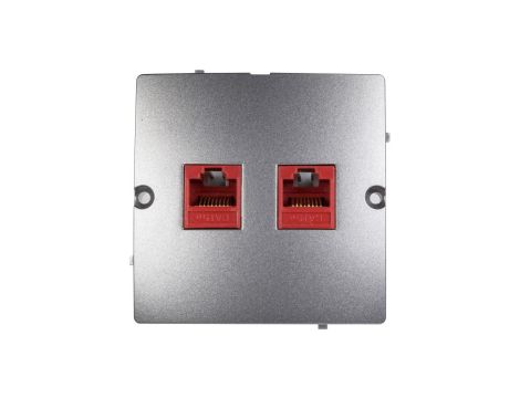 Simon Basic Gniazdo komputerowe podwójne 2xRJ45 kat.5e stal inox BMF52.02/21