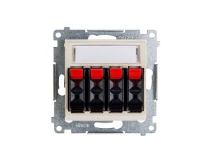 Simon 54 Gniazdo głośnikowe poczwórne kremowe DGL34.01/41