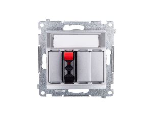 Simon 54 Gniazdo głośnikowe pojedyncze srebrny mat DGL31.01/43