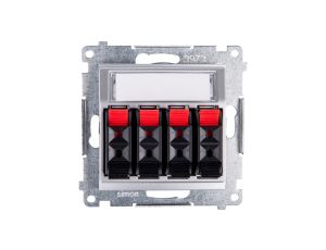 Simon 54 Gniazdo głośnikowe poczwórne srebrny mat DGL34.01/43