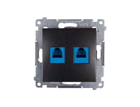 Simon 54 Gniazdo telefoniczne podwójne 2xRJ12 antracyt DT2.01/48