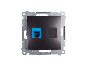 Simon 54 Gniazdo telefoniczne pojedyncze RJ12 antracyt DT1.01/48