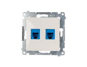 Simon 54 Gniazdo telefoniczne podwójne 2xRJ12 kremowe DT2.01/41