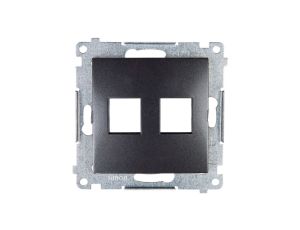 Simon 54 Pokrywa gniazda teleinformatycznego podwójnego 2xRJ Keystone płaska antracyt DKP2.01/48