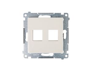 Simon 54 Pokrywa gniazda teleinformatycznego podwójnego 2xRJ Keystone płaska kremowa DKP2.01/41