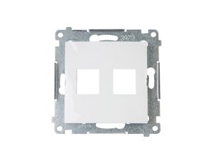 Simon 54 Pokrywa gniazda teleinformatycznego podwójnego 2xRJ Keystone płaska biała DKP2.01/11
