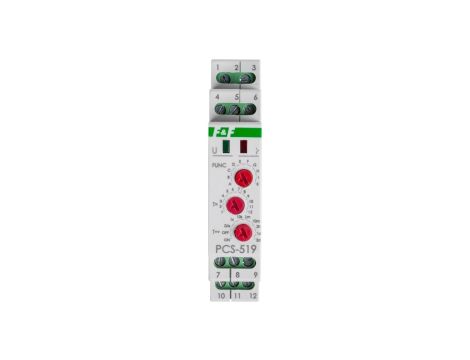 Przekaźnik czasowy 2P 8A 0,1sek-576h 230V AC, 24V AC/DC wielofunkcyjny PCS-519DUO
