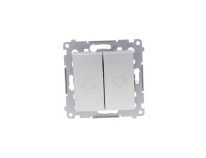 Simon 54 Przycisk żaluzjowy, szybkozłącza, srebrny mat DZP1.01/43