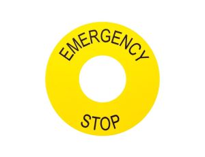 Tabliczka opisowa żółta okrągła fi60mm /EMERGENCY STOP/ ZB2BY9330