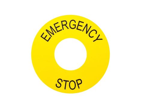 Tabliczka opisowa żółta okrągła fi60mm /EMERGENCY STOP/ ZB2BY9330