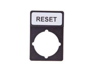 Tabliczka opisowa czarna prostokątna RESET ST22-1901P07
