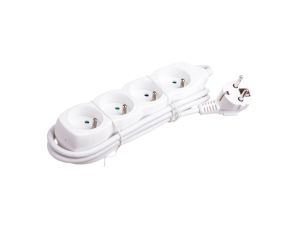 Przedłużacz 4-gniazda z/u 1,5m /H05VV-F 3G1/ biały P0411
