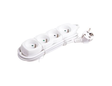 Przedłużacz 4-gniazda z/u 1,5m /H05VV-F 3G1/ biały P0411