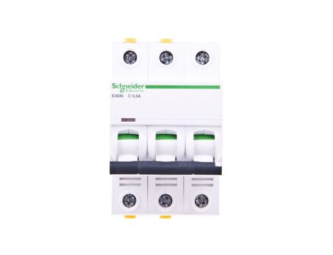 Wyłącznik nadprądowy 3P C 0,5A 6kA AC iC60N-C0,5-3 A9F04370