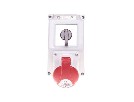 Zestaw instalacyjny z gniazdem 32A 5P (L-0-P) czerwony ZI02R461