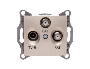 Sedna Gniazdo antenowe satyna TV/SAT/SAT koncowe SDN3502168