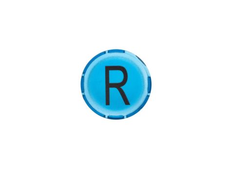 Soczewka przycisku 22mm płaska niebieska z symbolem RESET M22-XDL-B-X6 218304
