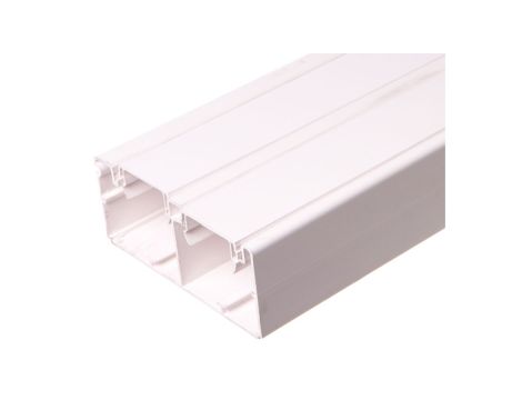 Simon Connect Kanał kablowy dwukomorowy Cabloplus PVC 130x55mm K45 czysta biel TK12102/9 /2m/ /opak.=12mb/
