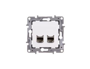 NILOE Gniazdo komputerowe podwójne RJ45 kat.6 STP białe 664776