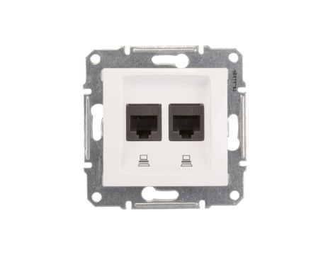 Sedna Gniazdo komputerowe podwójne RJ45 kat.5e UTP białe SDN4400121