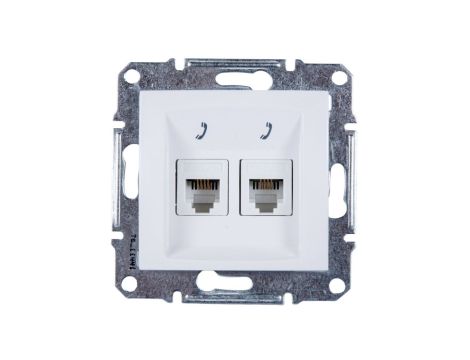 Sedna Gniazdo telefoniczne podwójne RJ11 białe SDN4201121