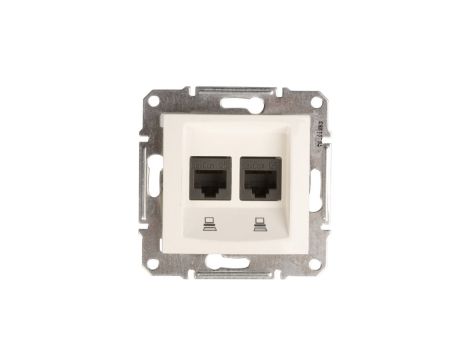 Sedna Gniazdo komputerowe podwójne RJ45 kat.5e UTP kremowe SDN4400123