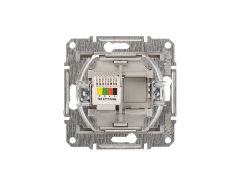 Sedna Gniazdo telefoniczne pojedyncze RJ11 aluminium SDN4101160