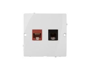 Simon Basic Gniazdo teleinformatyczne RJ45 kat.5e + RJ11 białe BMF5T.02/11