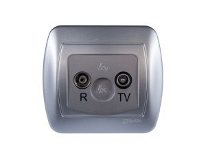 Simon Akord Gniazdo antenowe RD/TV końcowe separowane aluminium metalizowane AAK/26
