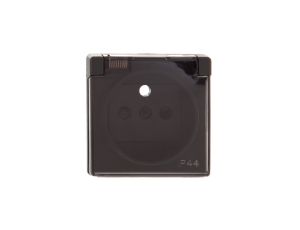 Simon 82 Pokrywa bryzgoszczelna gniazda z/u IP44 z klapką dymną grafit 82068KD-38