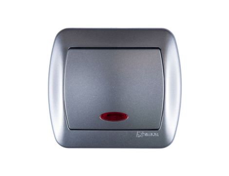 Simon Akord Łącznik jednobiegunowy z podświetleniem aluminium metalizowane AW1L/26