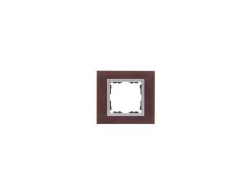 Simon 82 Ramka pojedyncza drewniana wenge/ ramka pośrednia aluminium mat 82917-65