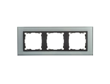 Simon 82 Ramka potrójna szklana szara/ ramka pośrednia grafit 82837-35