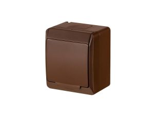 Hermes Gniazdo hermetyczne pojedyncze z/u 16A IP44 brązowe GNT 0321-06