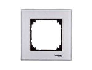 Merten M-Elegance Ramka pojedyncza szklana diamentowy srebrny MTN4010-3260