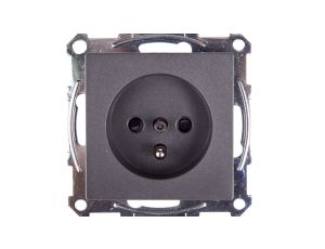 Merten System M Gniazdo pojedyncze z/u 16A IP20 z przesłonami antracyt MTN2600-0414