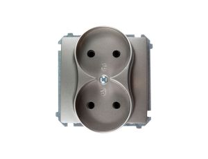 Simon Basic Gniazdo podwójne b/u 16A IP20 satynowe BMG2M.01/29