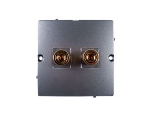 Simon Basic Gniazdo głośnikowe do jednej kolumny stal inox BMGL2.02/21