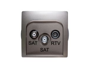 Simon Basic Gniazdo antenowe SAT/SAT/RTV końcowe satynowe BMZAR+SAT3.1-P2.01/29
