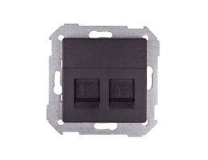 Simon 82 Pokrywa gniazda komputerowego podwójnego 2xRJ45 płaska z adapterem i przesłoną grafit 82006-38