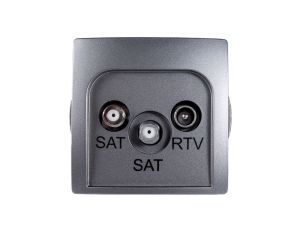 Simon Basic Gniazdo antenowe SAT/SAT/RTV końcowe stal inox BMZAR+SAT3.1-P2.01/21