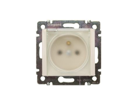 VALENA Gniazdo bryzgoszczelne z/u 16A IP44 kremowe 774121