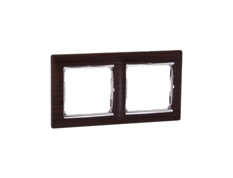 VALENA Ramka podwójna pozioma wenge/srebro 770372