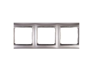 VALENA Ramka potrójna pozioma aluminium/srebro 770353