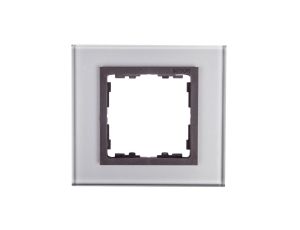 Simon 82 Ramka pojedyncza szklana szara/ ramka pośrednia grafit 82817-35